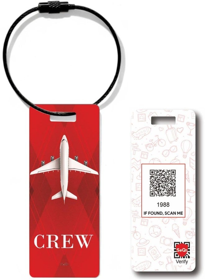 SeQR Smart QR Code Crew Bag Tag ? Lost & Found Metal ID Tag for Flight Crew, Pilot, Cabin Crew & Airline Staff ? Waterproof Aviation Luggage Tag with Wire Cable ? Scan & Contact Travel Accessory - Image 1