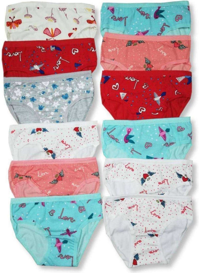 Oresse - 12 Pieces Girl Patterned Slip Panties - Image 1