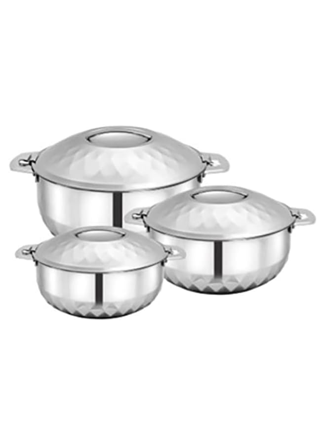 Bohara 119012 Stainless Steel Indian Serving Hotpot 3 Pieces Set
