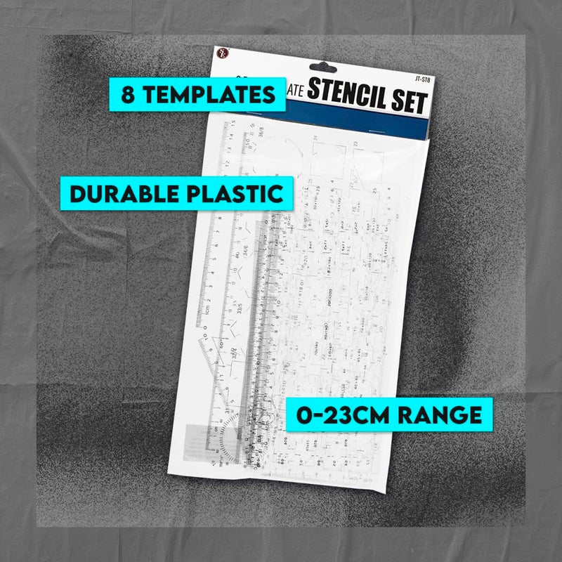 SE 8-Piece Geometric Drawing Template Stencil Set for Crafts, Scrapbooking, and Jewelry Design - JT-ST8 - Image 3