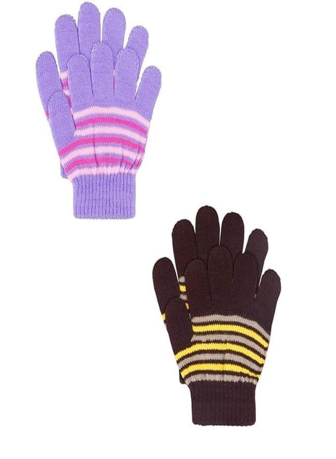 ShopBridge Baby Boy's & Baby Girl's Soft Woolen Winter Warm Kids Hand Gloves 3 Years-4 Years Perfect for Winter & Outdoor Use (Pack of 2) (Multicolour) - Image 1