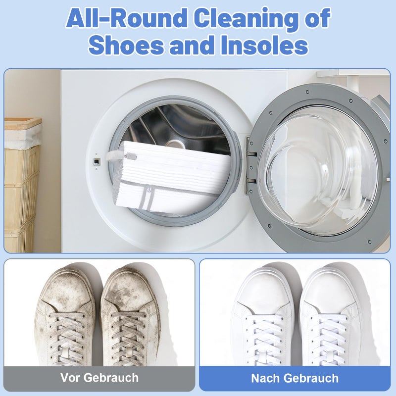 Dntorx 2 PCS Shoe Washing Machine Bag, Reusable L-shaped Zipper Laundry Shoe Bag for Washing Machine with Insoles Mesh Pocket for Washer and Dryer, Shoe Cleaning Bags for Sneaker Tennis Shoes - Image 5