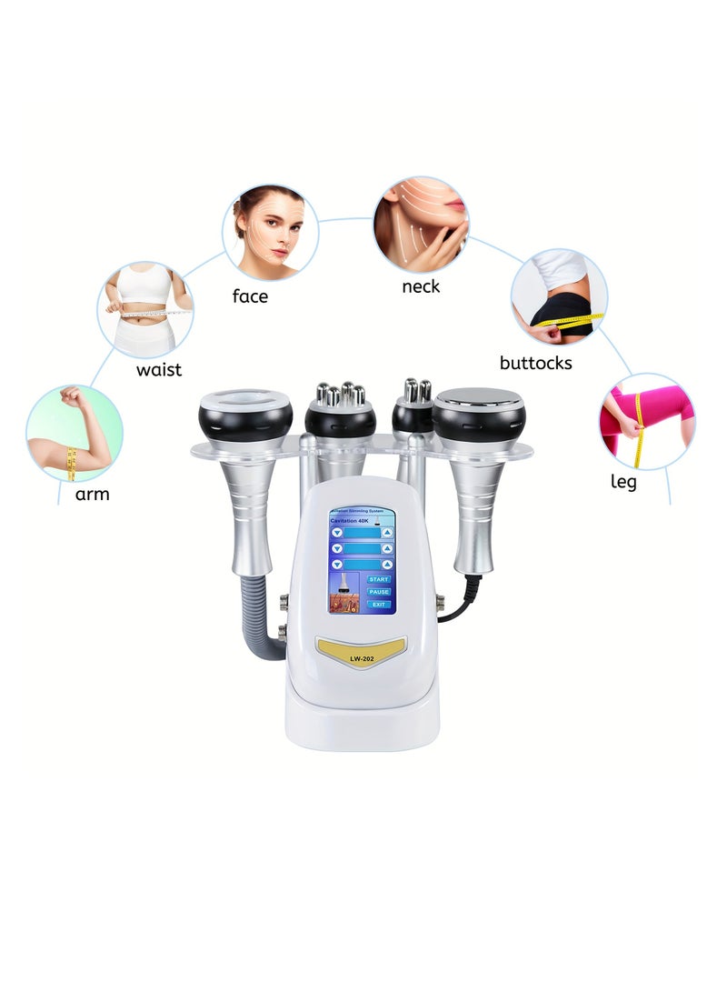 EVEREEN Portable 4 in 1 Cavitation Vacuum RF Machine 40K Cavitation Slimming RF Body Tripolar RF Head for Spa/Home Facial Machine - Image 1