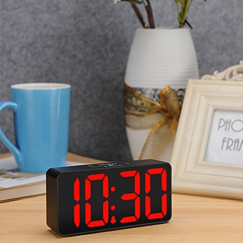 DreamSky Small Digital Alarm Clock for Bedroom, Large Big Numbers Display with Brightness Dimmer, Electric Bedside Desk Clock with USB Charging Port, Adjustable Alarm Volume, USB-C Adapter Powered - Image 5