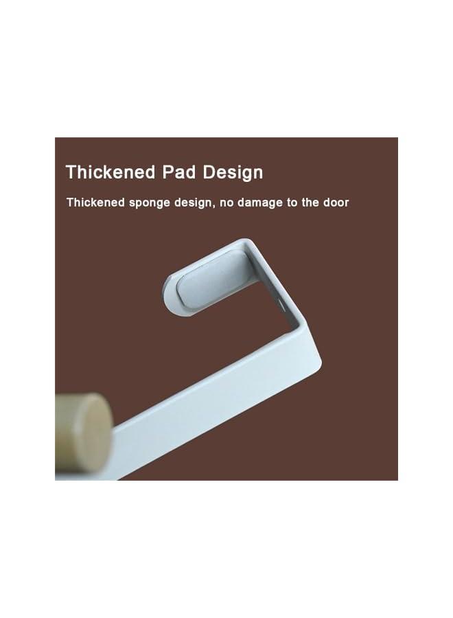 PROMASS promass Over The Door Hooks, Sturdy Metal Over Door Organizer Rack with 6 Wooden Hooks, No punching required Door Hangers for Hanging Coats Hats Robes Towels Bathroom Bedroom Door Hangers  - Image 5