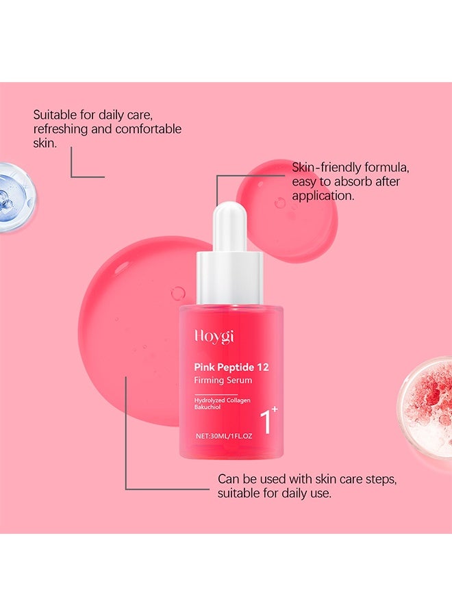 Hoygi Pink Peptide 12 Firming Serum,PDRN Serum With Salmon DNA PDRN 10,320ppm, 12 Peptides, Niacinamide, Skin glow, Hydrating, Moisturizing, Firming, Uneven Skin Tone,30ml - Image 4