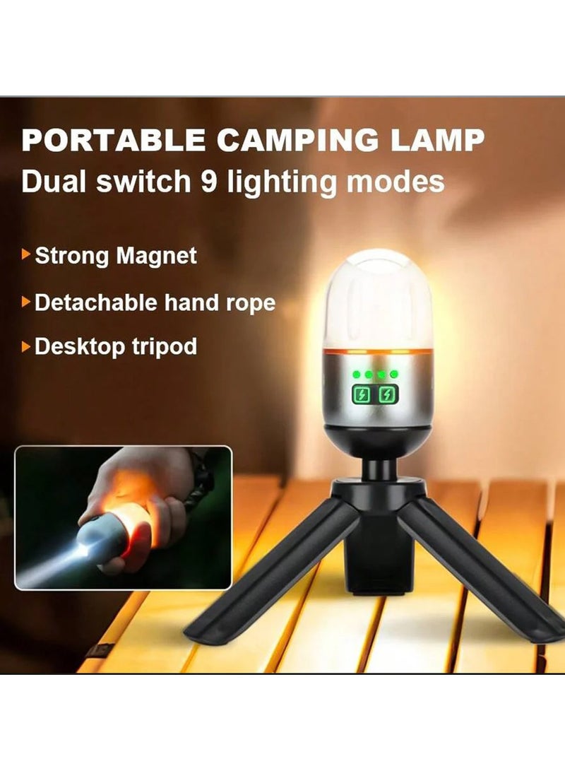 Toby's Toby's Portable Camping Tent Lamp Flashlight 400mAh 9 Light Modes for Outdoor Hiking - Image 4