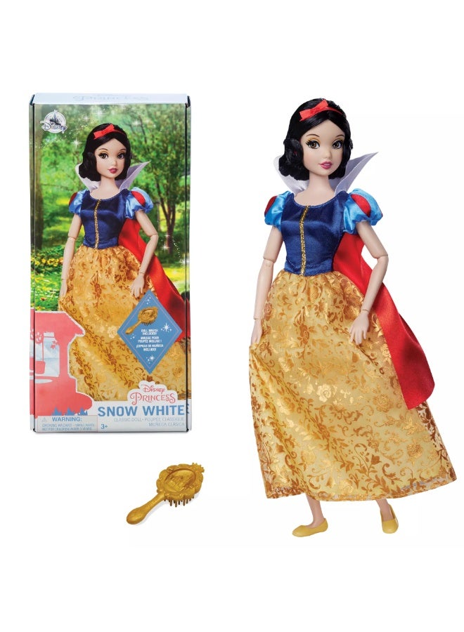 ديزني ستور دمية "سنو وايت" الكلاسيكية من متجر ديزني (Disney Store) - دمية أميرة بمقاس 11.5 بوصة مع فرشاة شعر - مستوحاة من الفيلم - هدية للأطفال والفتيات من عمر 3 سنوات فما فوق. - Image 1
