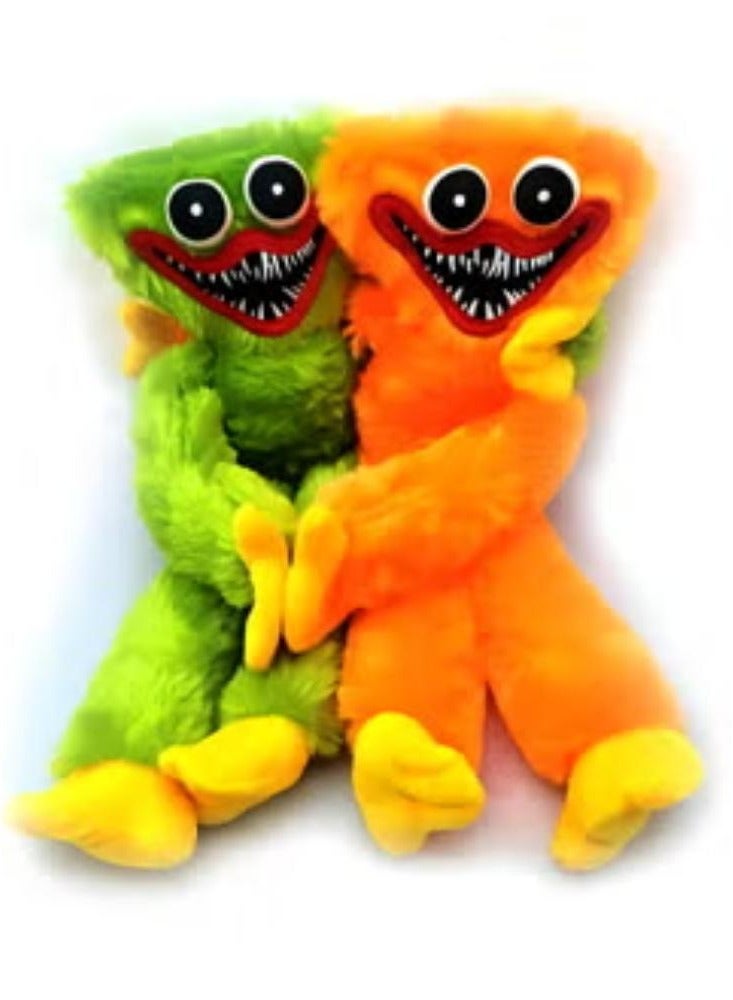Huggy Wuggy Plush Toy,Poppy Playtime Huggy Wuggy Sausages Monsters Plush Horror Doll Scary and Funny Plush Doll Playing Holiday Decoration Birthday Gift 15.7 inch (Green and Orange) - Image 1