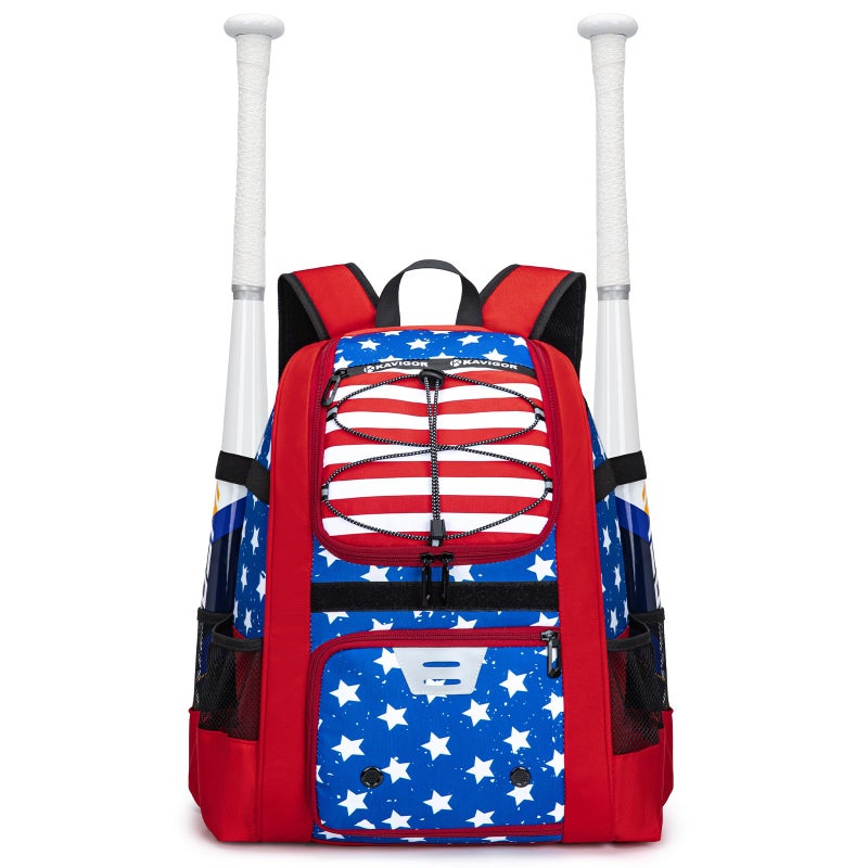 KAVIGOR Youth Baseball Bag, Softball Bag for Girls & Boys, Kids Tball Backpack with Shoes Compartment - Image 1