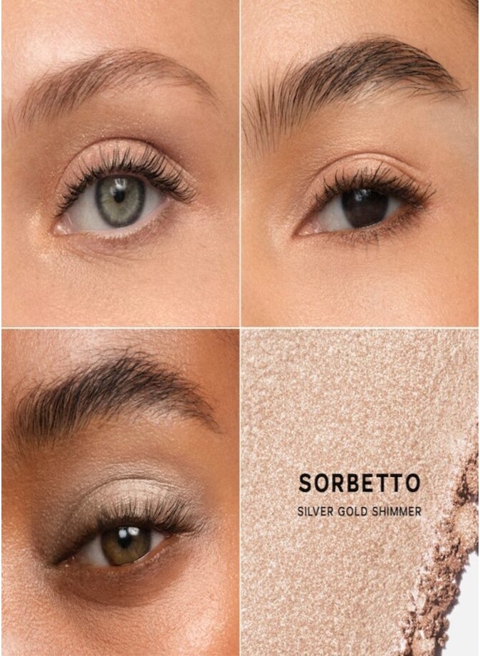 Saie SuperSuede™ Baked Eyeshadow 1g – Sorbetto (Silv/Gold Shimmer) 16-Hour Wear Long-Lasting Baked Powder Eyeshadow - Image 2