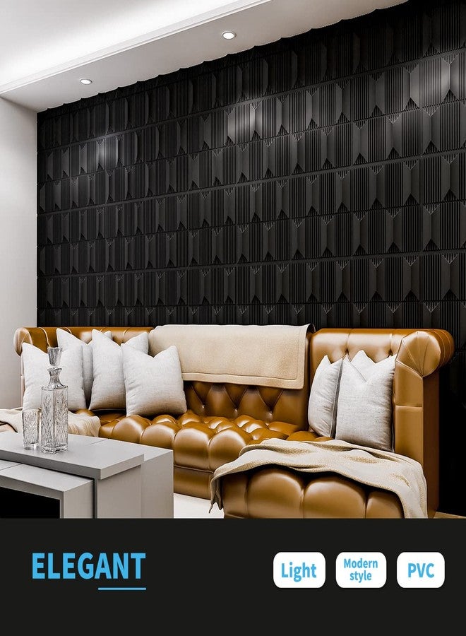 Art3dwallpanels PVC 3D Wall Panel for Interior Wall Decor in Black, Wall Decoration PVC Panel, 3D Textured Wall Panels, Pack of 12 Tiles, 50 x 50 cm - Image 5