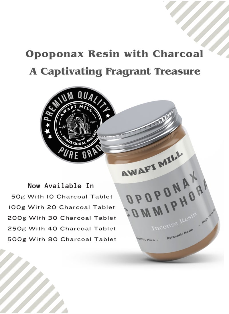 Awafi Mill - Guggal Resins | Commiphora Gum Resin with Triangle Charcoal Tablet - Image 1