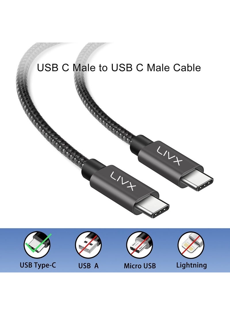 Livx - Solid 100W 5A Type C To Type C PD 2.0 5 Gbps Fast Charging and Data Cable 50 cm Space Gray Tct-50 - Image 1
