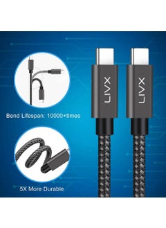Livx Solid 100W 5A Type C To Type C PD 2.0 5 Gbps Fast Charging and Data Cable 50 cm Space Gray Tct-50  - Image 4