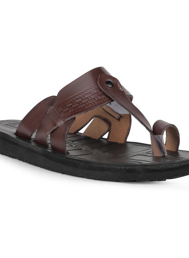 Bata Men's Leather Casual Slippers | Maroon | 8 UK - Image 5