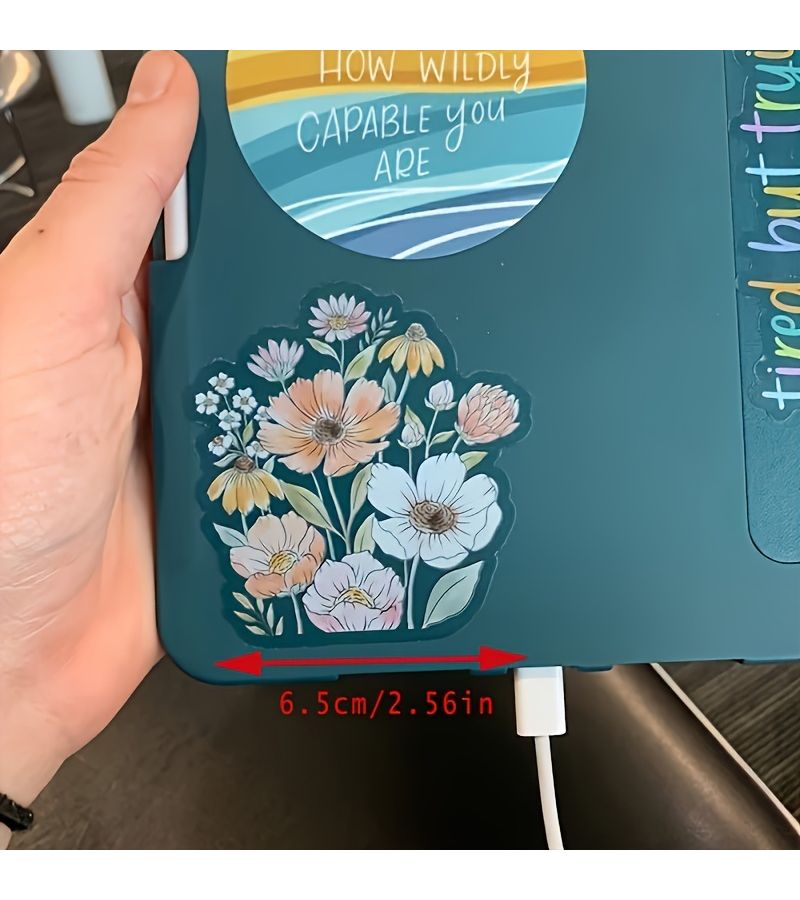 Transparent Bouquet Wild Flower Vinyl Stickers For Cup Car Decoration 2 Pieces - Image 4