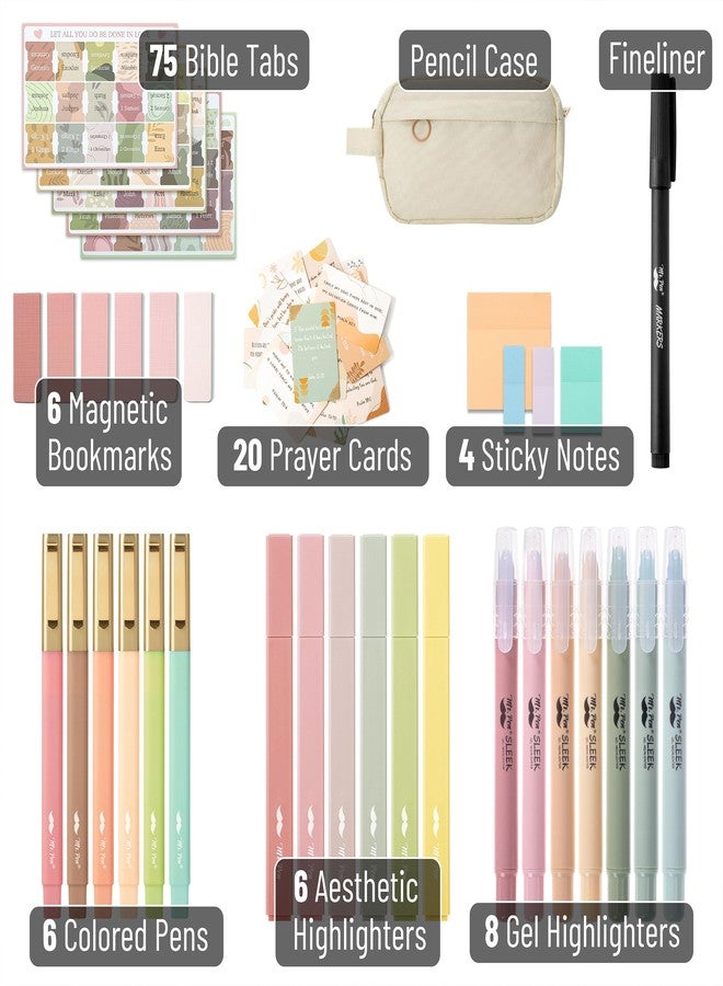Mr. Pen- Bible Journaling Kit, 127 pcs, Bible Study Supplies, No Bleed Bible Highlighters and Pens No Bleed - Image 2