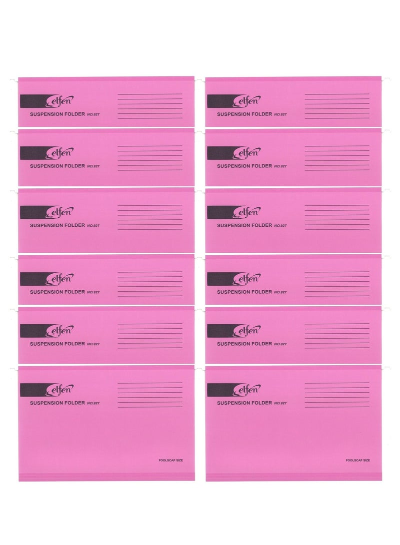 elfen 12 قطعة ملف معلق بحجم فولسكيب لون وردي - Image 1