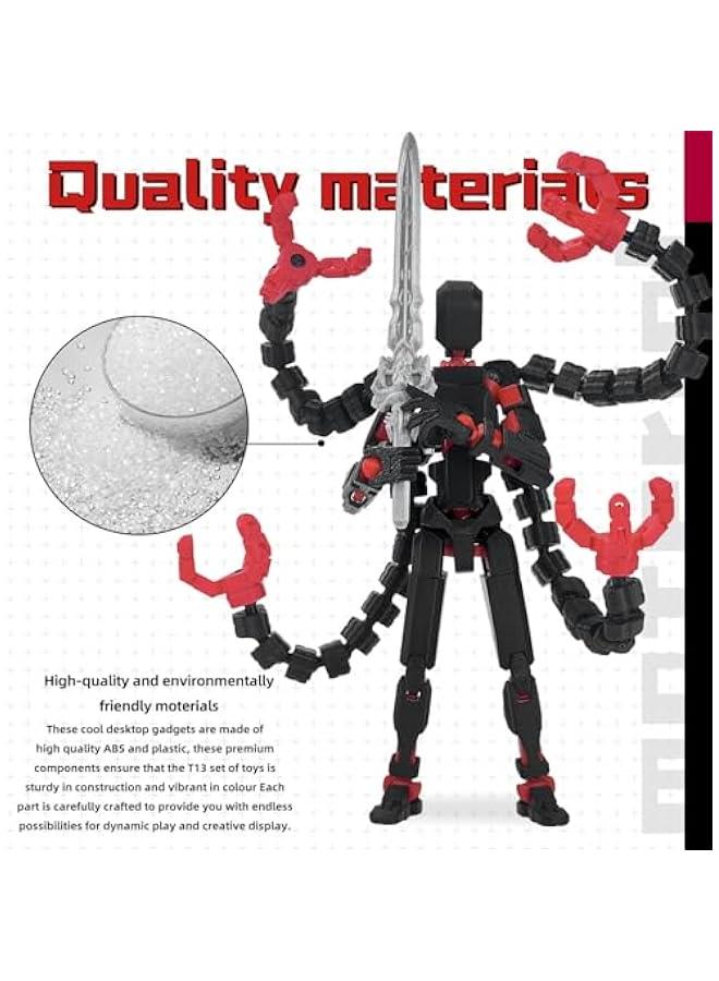 Assembly Completed T13 Action Figure 3D Printed Multi-Jointed Movable T 13 Lucky 13 Dummy 13 Nova 13 Robot 13 Action Figure Desktop Decorations for Game Lovers - Image 3