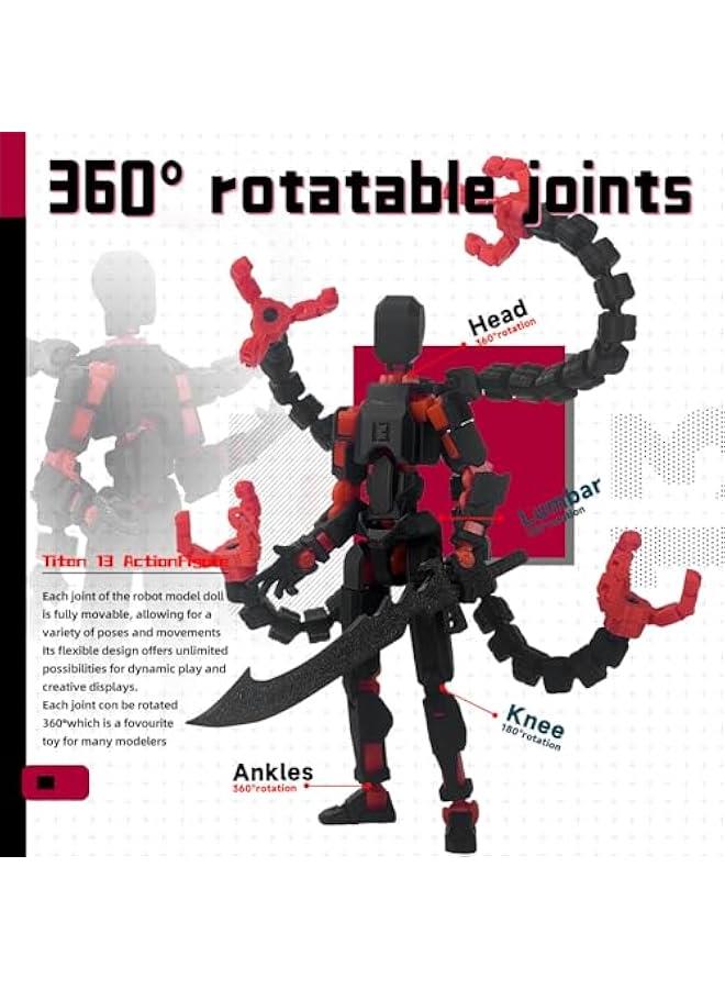 Assembly Completed T13 Action Figure 3D Printed Multi-Jointed Movable T 13 Lucky 13 Dummy 13 Nova 13 Robot 13 Action Figure Desktop Decorations for Game Lovers - Image 5