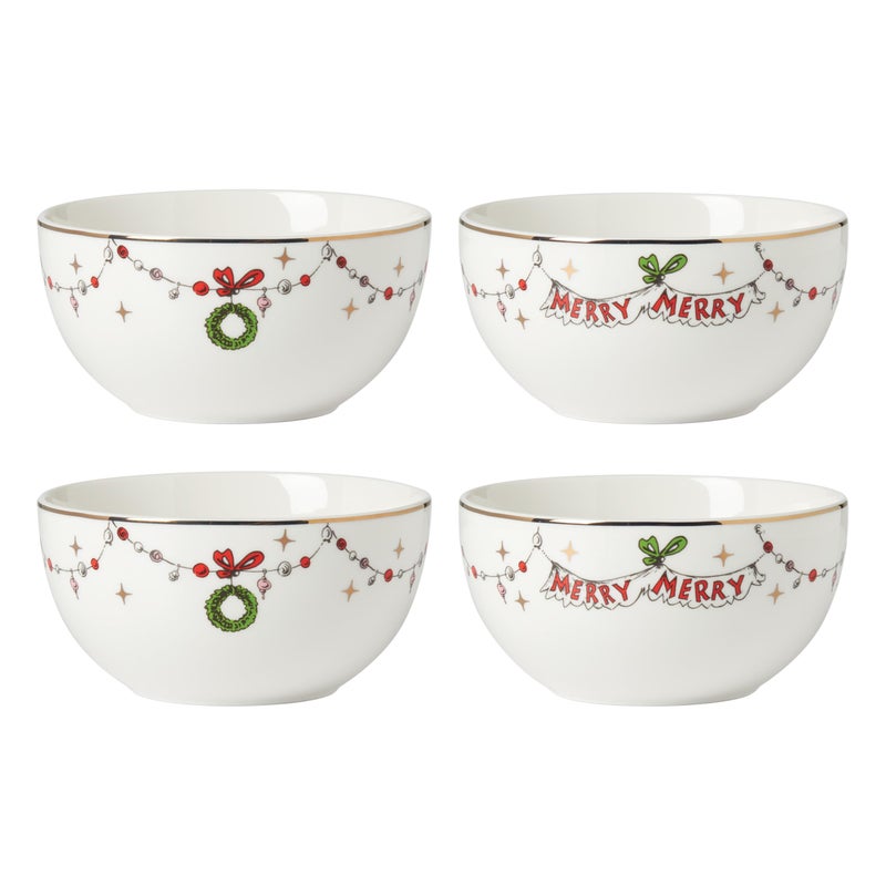 Lenox 894167 Merry Grinchmas 4Piece AllPurpose Bowl Set Christmas Dinnerware