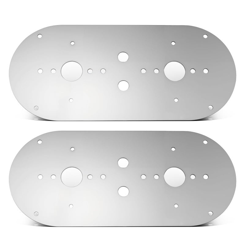 XtraGlow 2Pcs Stainless Steel Watermelon Light Mounting Plate Silver AboveDoorBunk Bracket Compatible with Peterbilt 359 379 389 and Kenworth W900L - Image 2