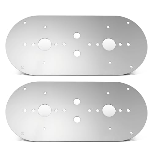 XtraGlow 2Pcs Stainless Steel Watermelon Light Mounting Plate Silver AboveDoorBunk Bracket Compatible with Peterbilt 359 379 389 and Kenworth W900L - Image 1