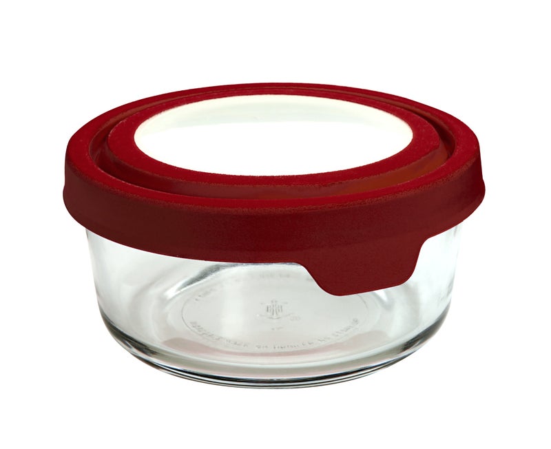 Anchor Hocking 4Cup Round Food Storage Containers with Red TrueSeal Airtight Lids Set of 4