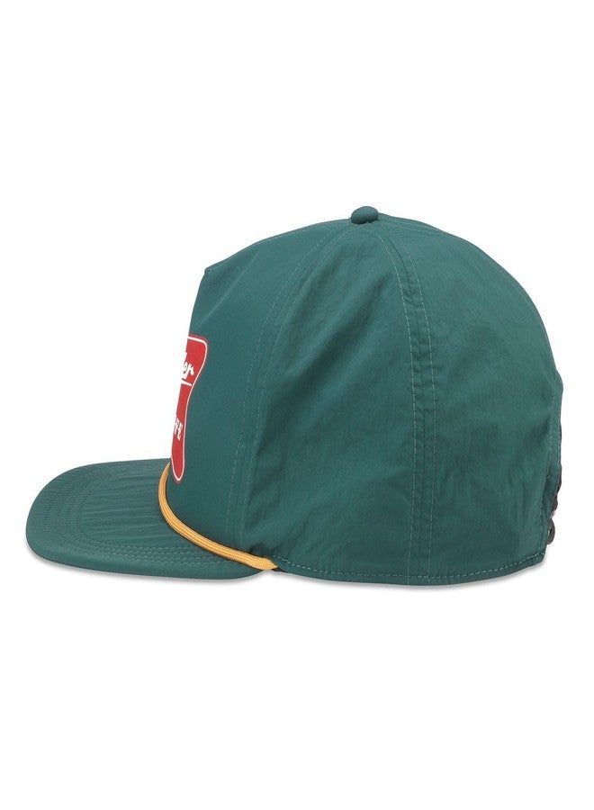الإبرة الأمريكية قبعة بيسبول قابلة للتعديل من نوع AMERICAN NEEDLE Miller High Life Catalina Paracord، لون أخضر داكن (23023A-MHL-DGRN) - Image 1
