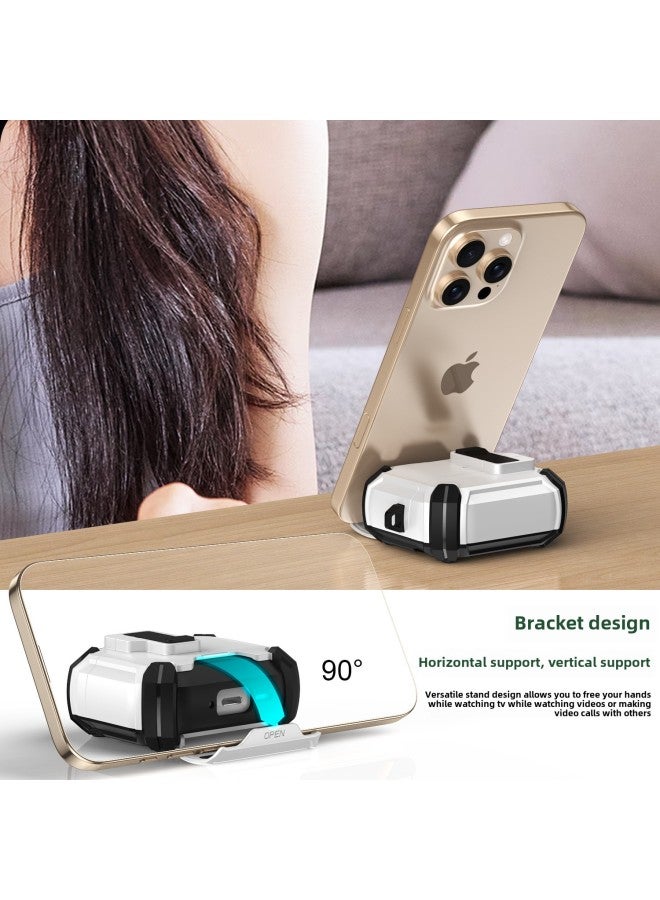 Airpods4 Protective Case Airpods Pro2 Generation Protective Case Apple Mobile Phone Holder Elastic Cover Earpiece Case-Color:White+white-Applicable Models:airpods 4 - Image 4
