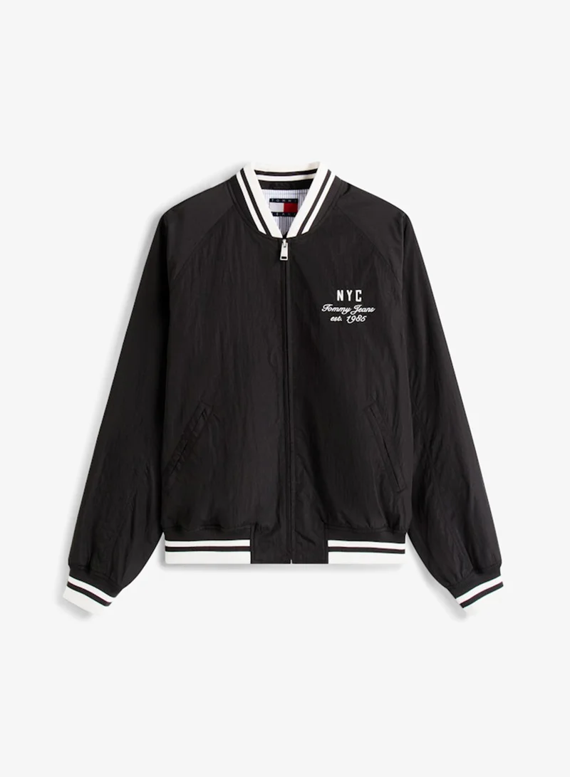 تومي جينز جاكيت منفوخ بسحاب طويل