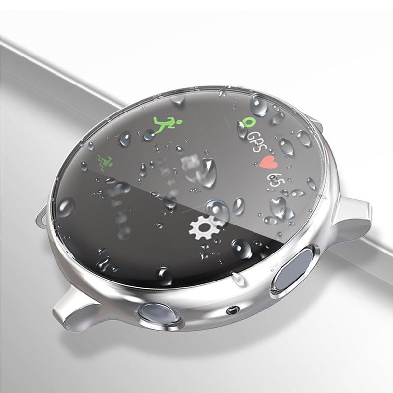 غطاء ساعة أنيق مقاوم للخدش مطلي بالكهرباء، غطاء حماية لساعة اليد، متوافق مع ساعة Galaxy Watch Active 2 (فضي 44 مم) - Image 3
