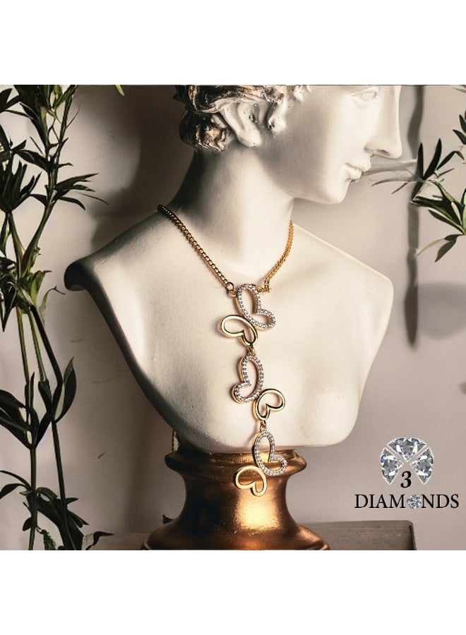 3Diamonds Gold-Plated Butterfly Cascade Necklace – Elegant Crystal Pendant by 3Diamonds - Image 1