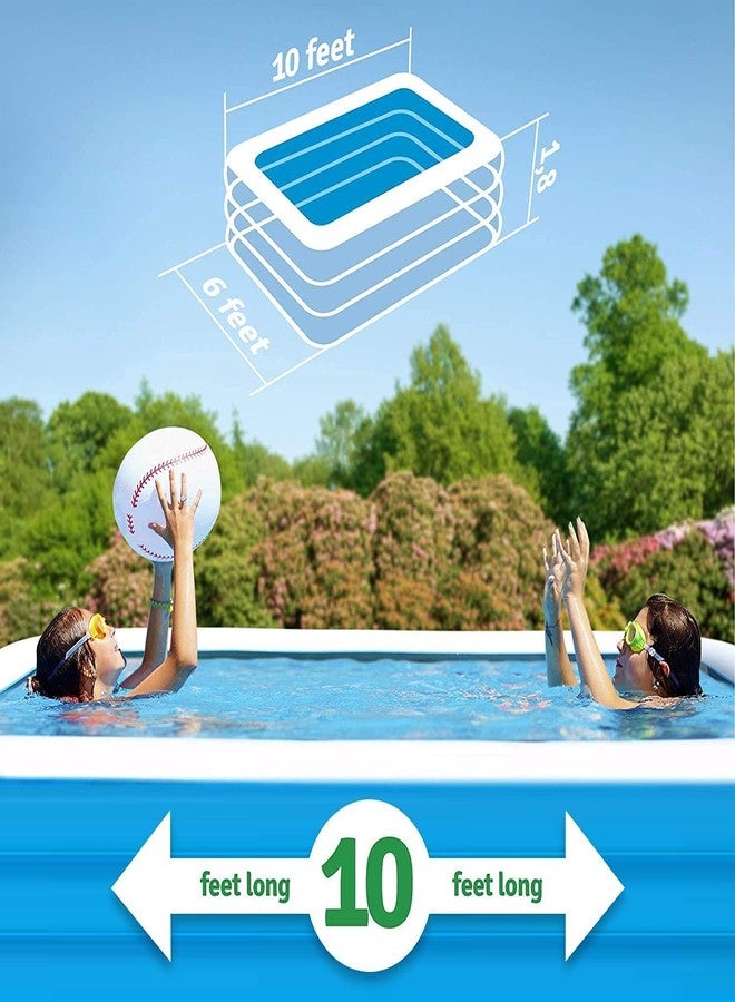 Vunexo 10Feet Swimming Pool, Inflatable Kiddie Pool, Family Lounge Pool for Kiddie, Kids, Adults, Toddlers, Infant for Ages 3+, Outdoor, Garden, Backyard, Summer Water Party with Pump - Image 3