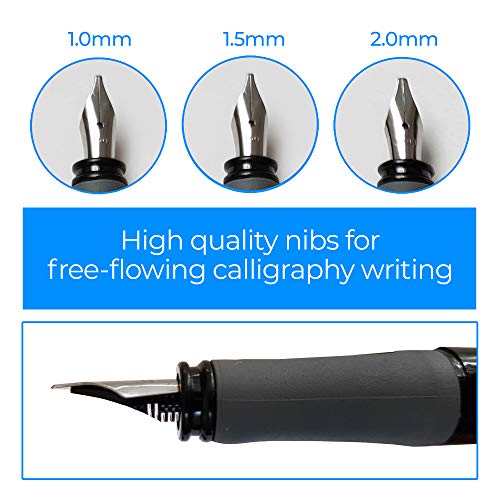 Zieler Introductory Calligraphy Pen Set, 3 Nibs & 1 Pen with 3 Ink Cartridges - Image 3