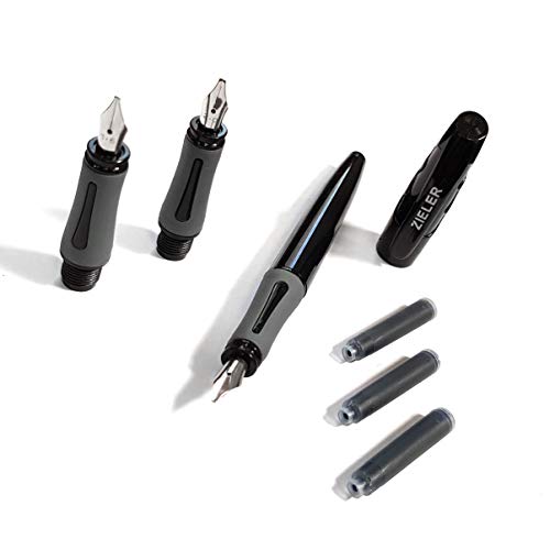 Zieler Introductory Calligraphy Pen Set, 3 Nibs & 1 Pen with 3 Ink Cartridges - Image 5