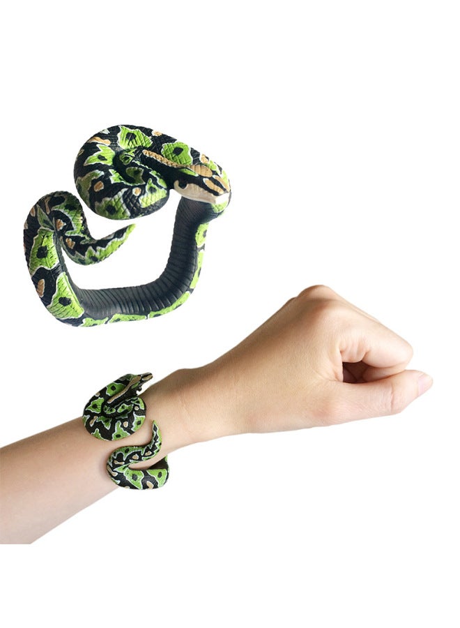 Explosions Halloween Prank Simulation Snake Toy Python Snake Bracelet Simulation Animal Model-Color:Simulated Python Bracelet-green Water Python-5 (for Export Only, Please Don’t Take Pictures If You Mind)  - Image 1