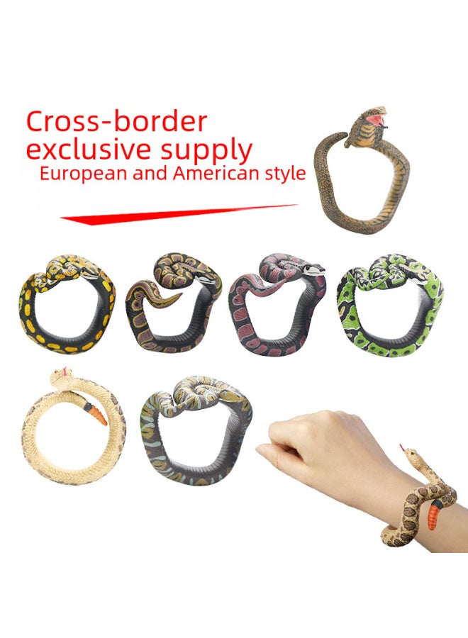 Explosions Halloween Prank Simulation Snake Toy Python Snake Bracelet Simulation Animal Model-Color:Simulated Python Bracelet-green Water Python-5 (for Export Only, Please Don’t Take Pictures If You Mind)  - Image 2