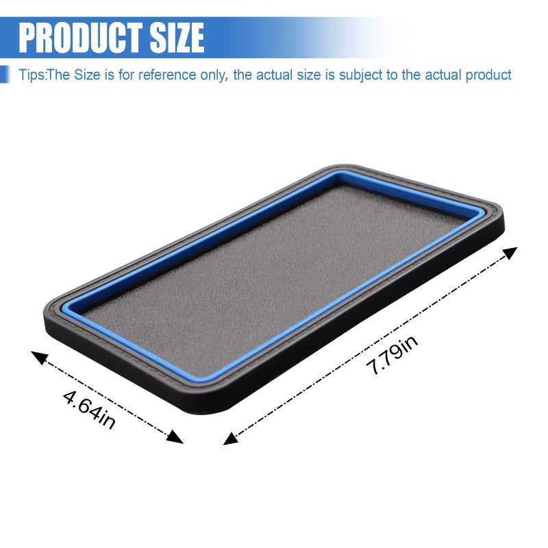 UHANBUT Car Dashboard Anti-Slip Grip Mat, Cell Phone Holder Gel Pad, Multifunctional Dashboard Sticky Pad, Universal Vehicle Interior Accessories for GPS, Keychains, Sunglasses (Blue) - Image 2