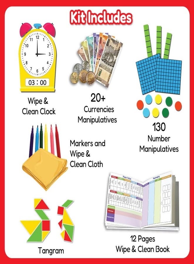 WONDRBOX Math Genius Games for Kids, Learn Addition, Subtraction, Money, Clock, Tangram Activities for 2 3 4 5 Year Old STEM Preschool Learning Montessori Toys Gifts for Kids Boy Girl Toddler - Image 2