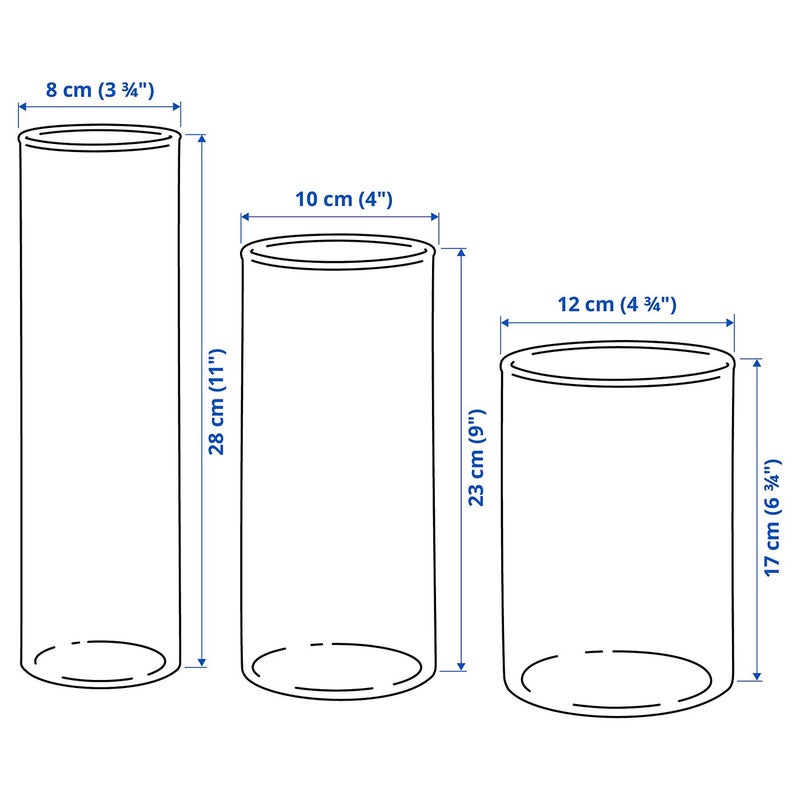 Baitique Vase Set of 3, Clear Glass - Image 5
