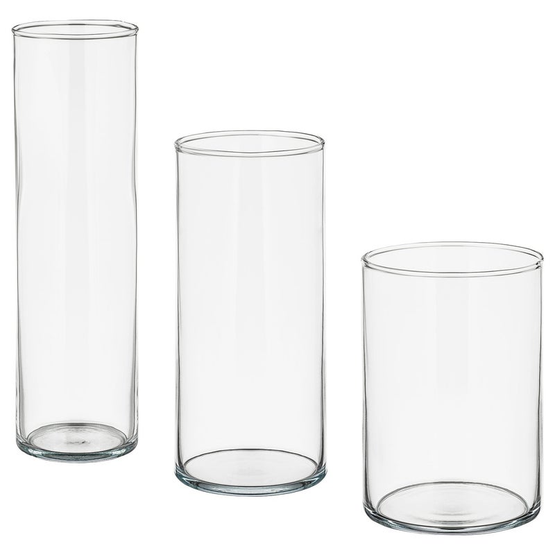 Baitique Vase Set of 3, Clear Glass - Image 1