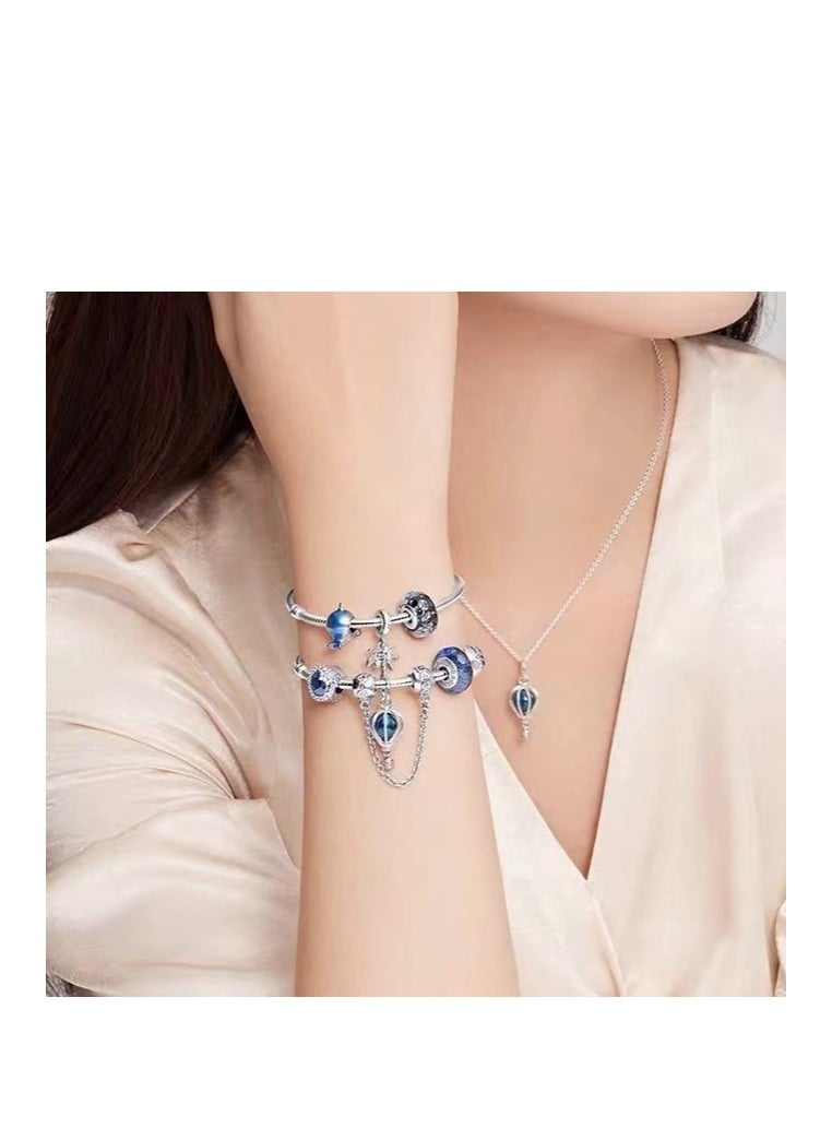 PANDORA - Pandora dark blue silver sea bracelet - Image 1