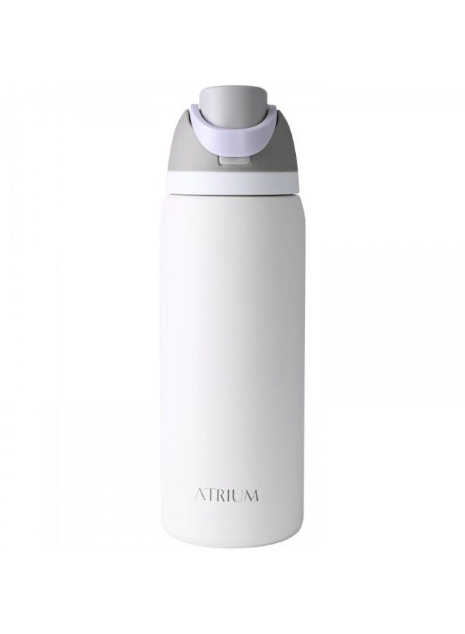 Atrium Tumbler Stainless Steel Water Bottle with Straw and Push-Button Lid with Lock Cold 950 ml Pastel Grey - Image 1