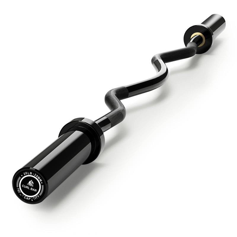 LIONSCOOL 28mm Grip EZ Curl Bar (Black) - Image 1