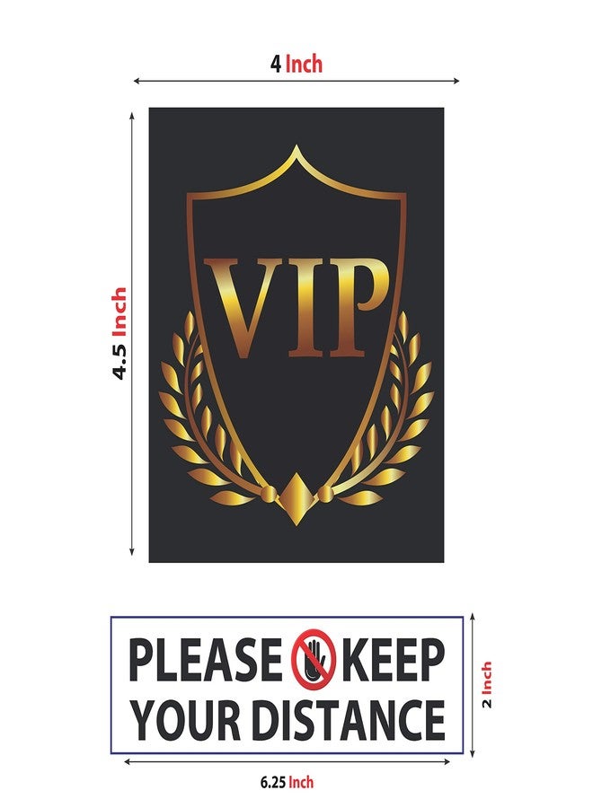Anne Print Solutions ملصقات فينيل ذاتية اللصق من آن برينت سوليوشنز ® لكبار الشخصيات ويرجى الحفاظ على مسافة آمنة مع لاصق خلفي (عبوة من 4 قطع، متعددة الألوان) - Image 2