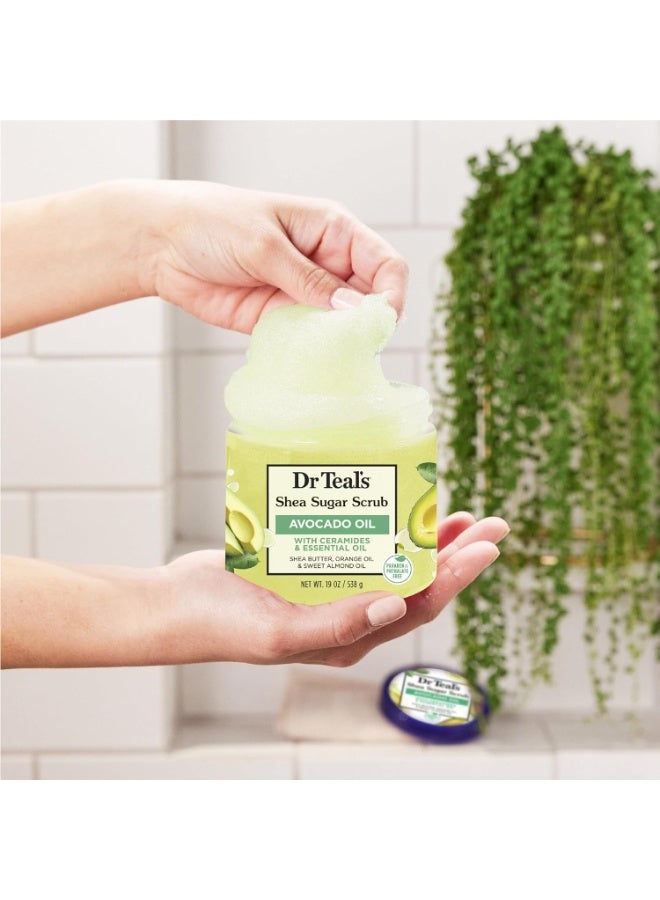 Dr Teal's Dr Teal's Shea Sugar Scrub, with Ceramides & Avocado Essential Oil, 19 oz (Pack of 3)  - Image 2