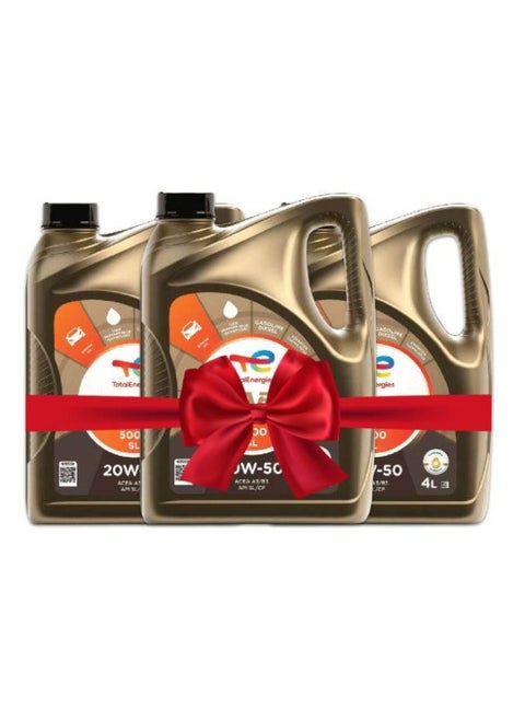 Pack Of 3  QUARTZ 5000 SL 20W- 50 - 4 Liters