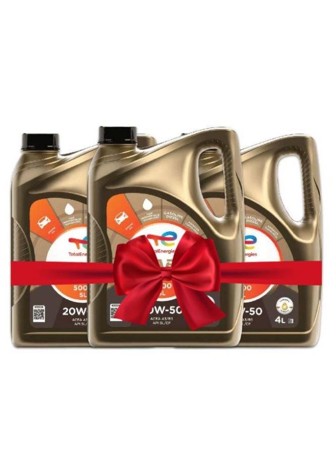 TotalEnergies Pack Of 3  QUARTZ 5000 SL 20W- 50 - 4 Liters